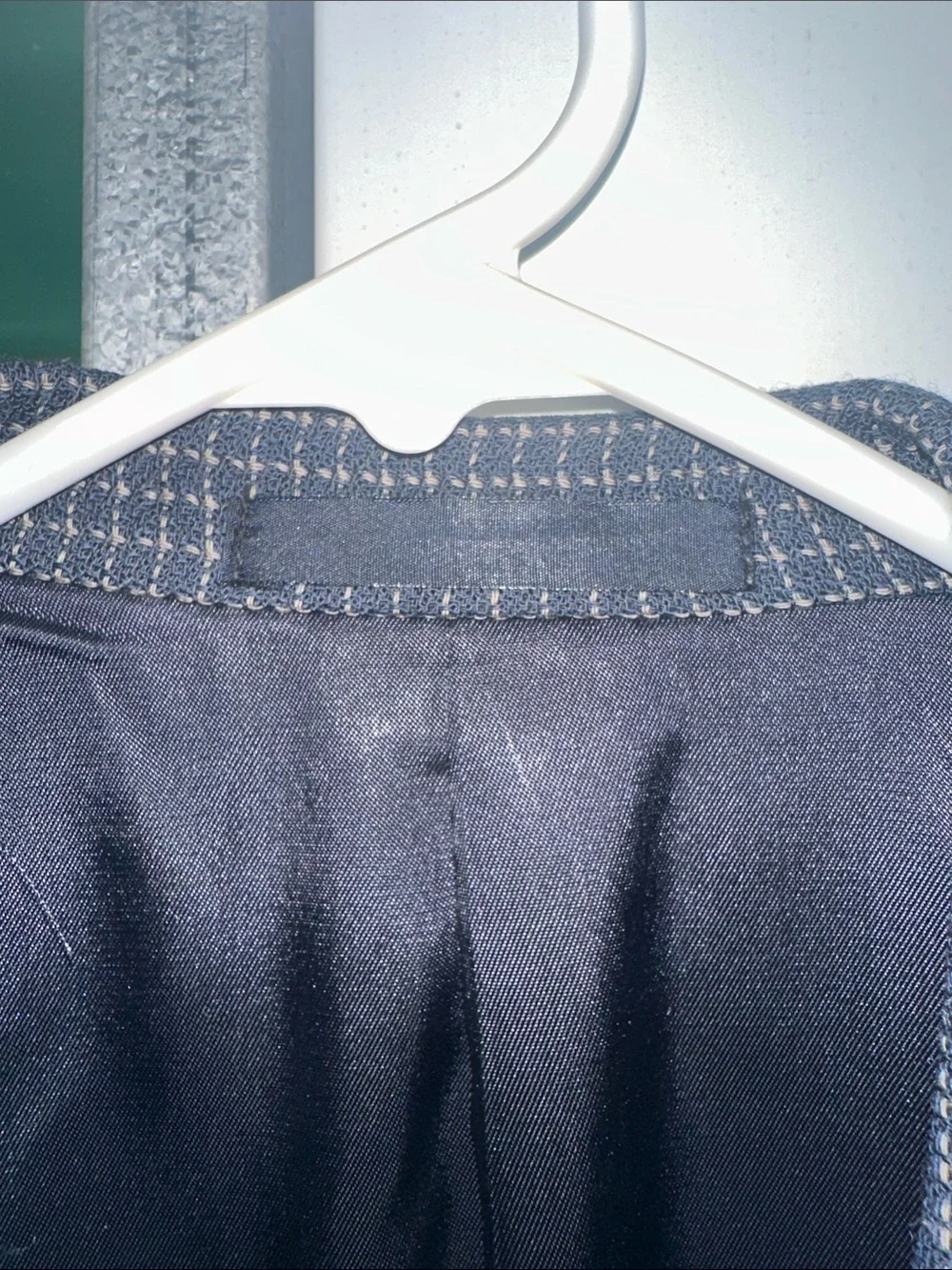 Men's Navy/ tan Check Blazer - Classic Tailored Look